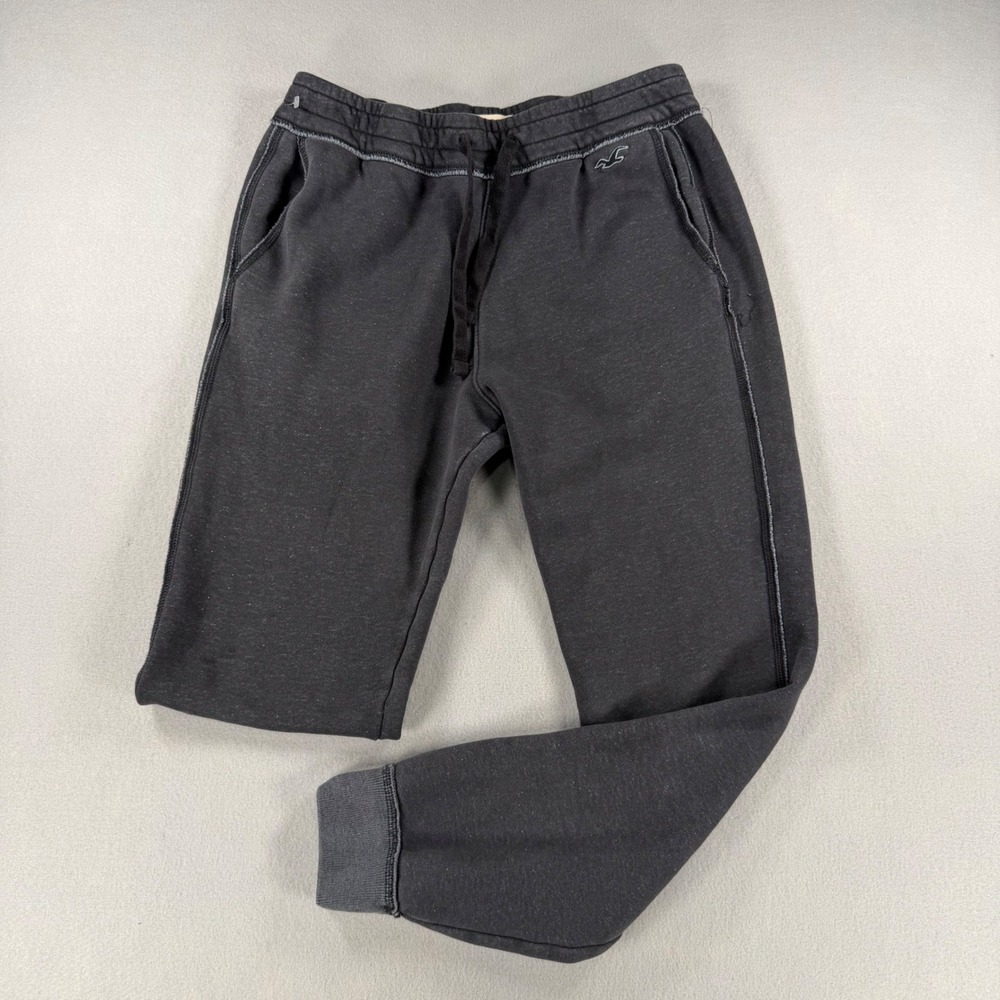 Hollister vintage Mens Jogger Sweatpants Black Fleece  Small